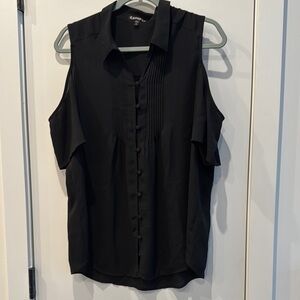 Kasper Black Sleeveless Blouse